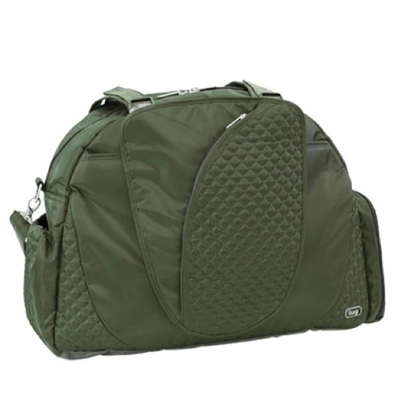 Lug Cartwheel & Drawstring Bag Overnight Bag Olive Green GUC Weekender Duffle - Picture 2 of 16